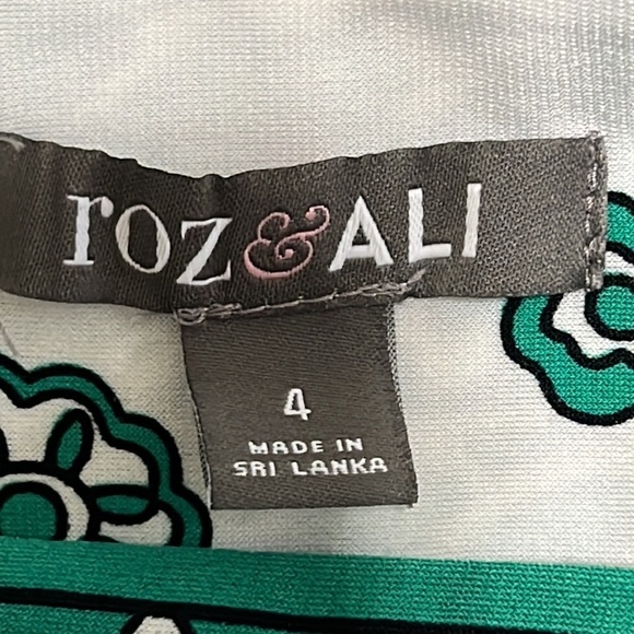 Roz & Ali Floral Design Printed Dress Size 4 - Picture 4 of 5